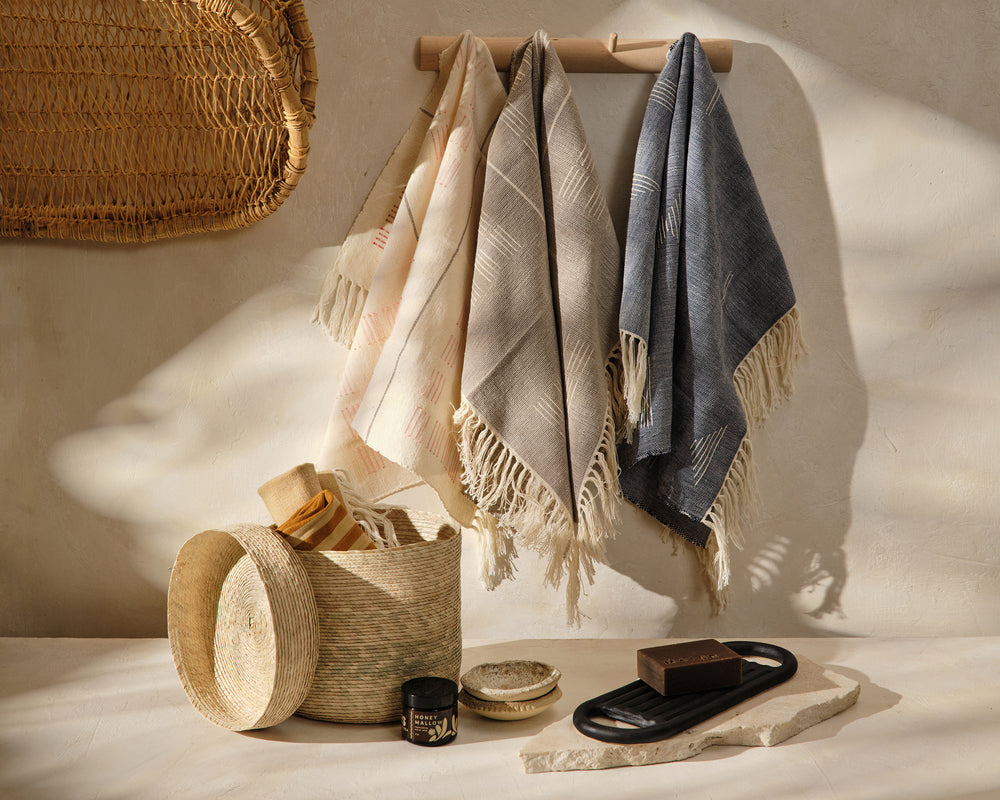 Blocks Towel in Beige