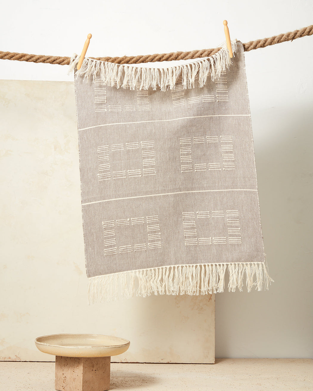 Blocks Towel in Beige