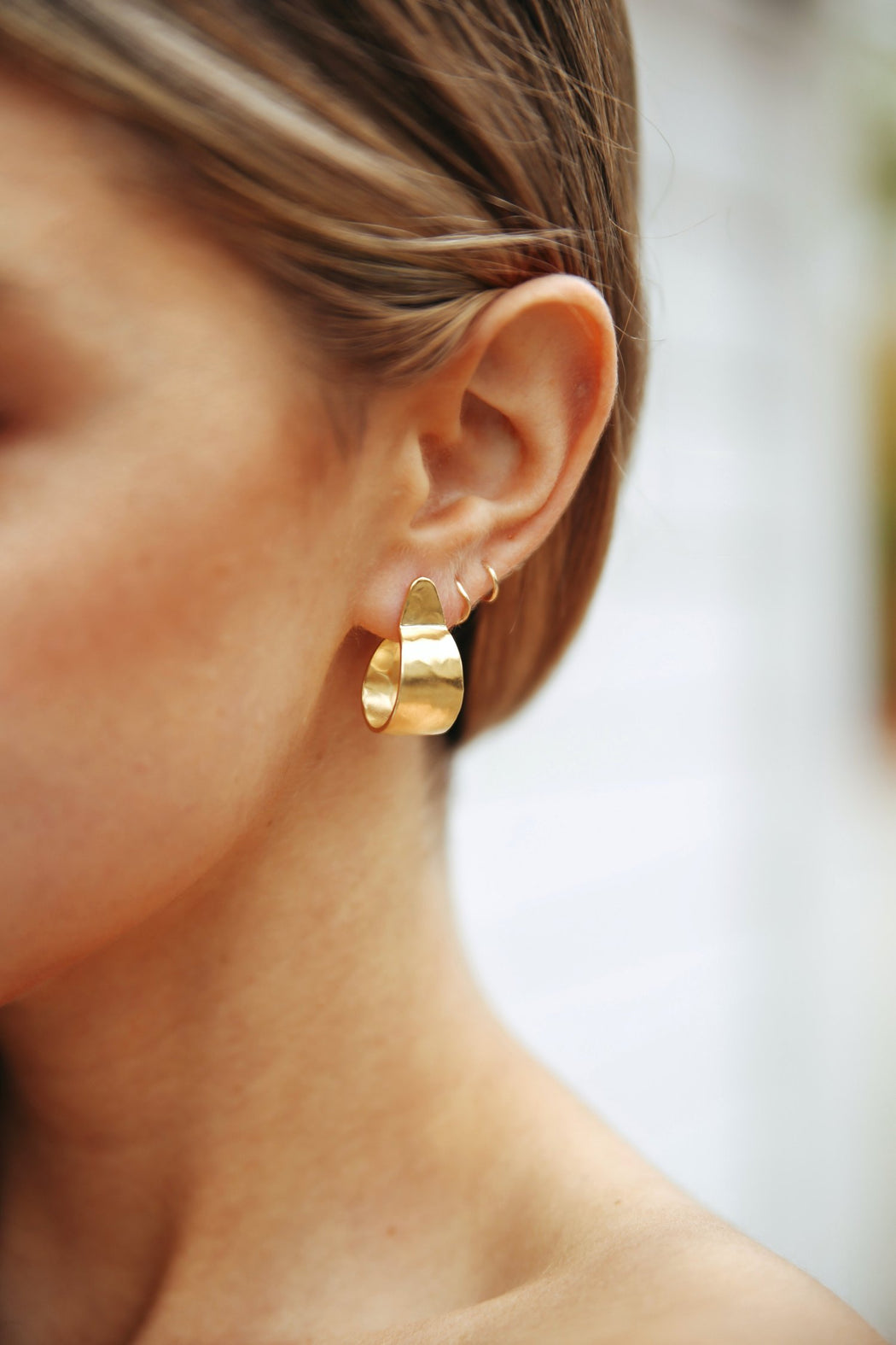 Boulder Hoops in Gold