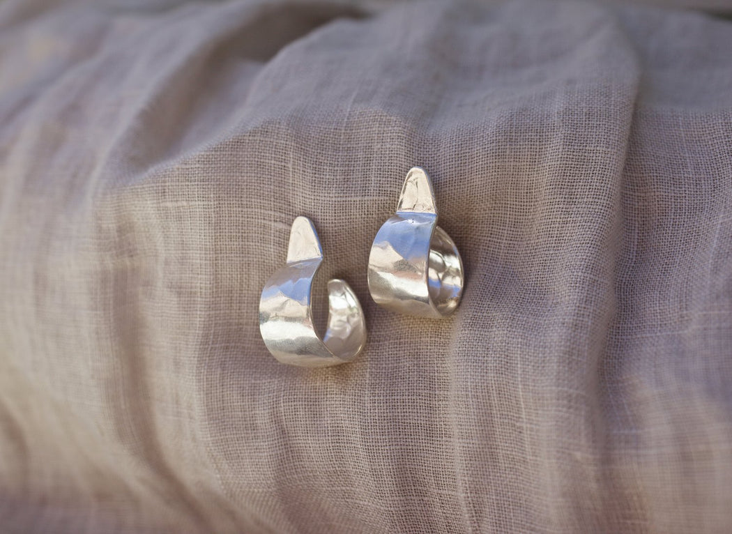 Boulder Hoops in Silver