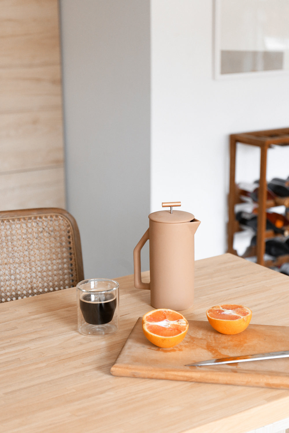 Ceramic French Press in Sand
