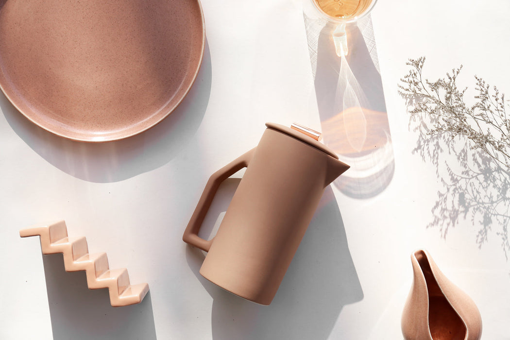 Ceramic French Press in Sand