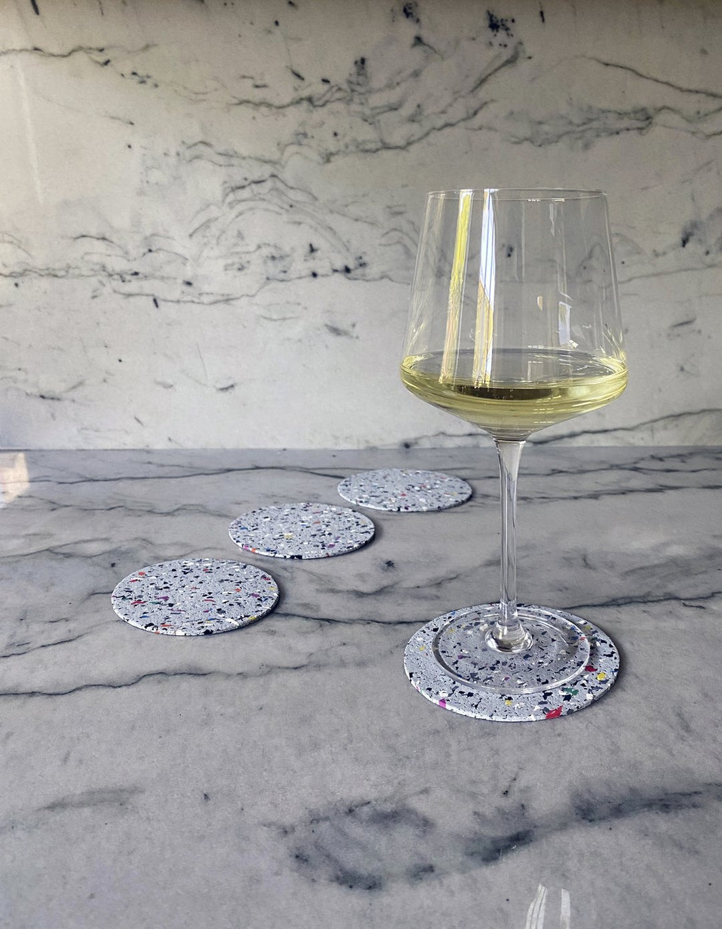 Cosmos Coasters in Grey Terrazzo