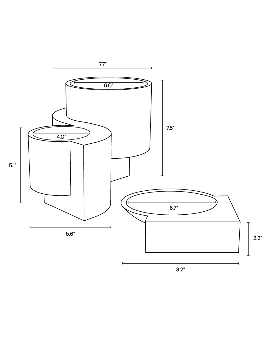 Medium Platform Planter in Graphite