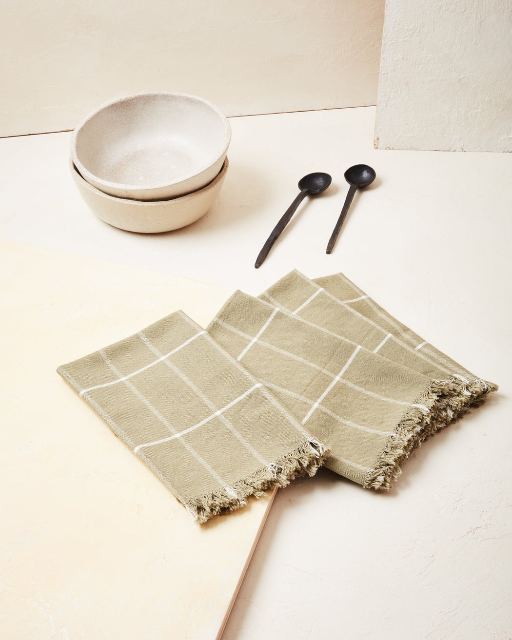 Grid Napkins in Sage