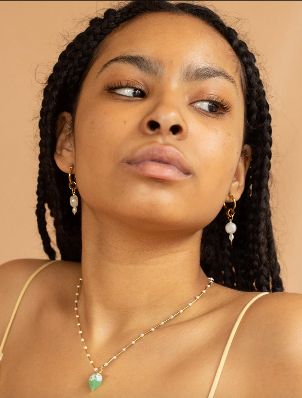 Pearl Drop Hoops