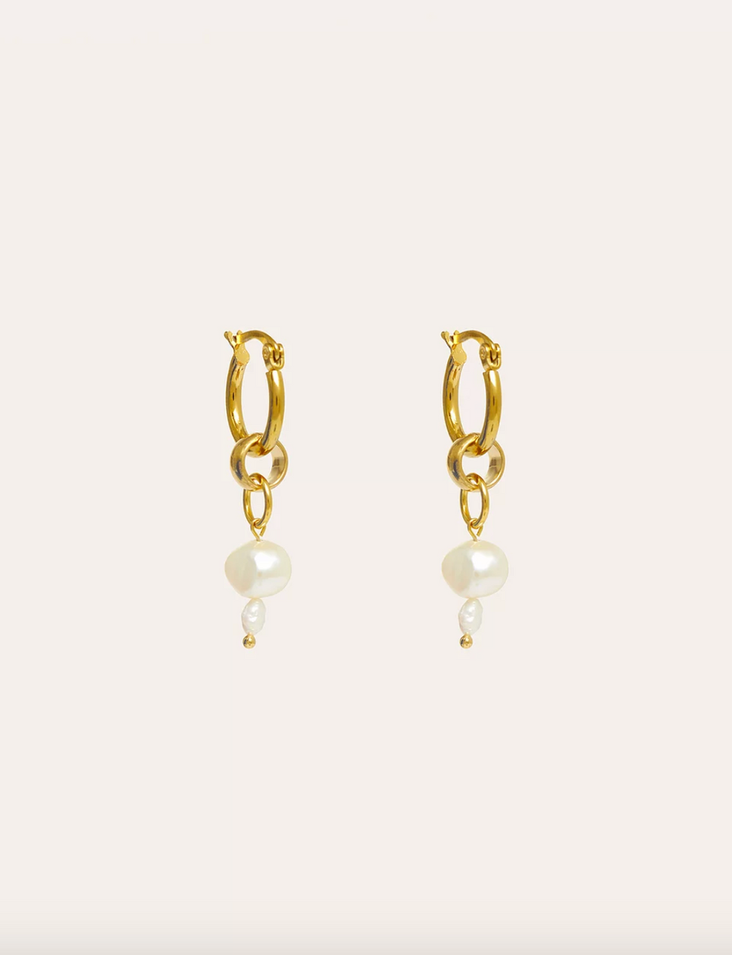 Pearl Drop Hoops