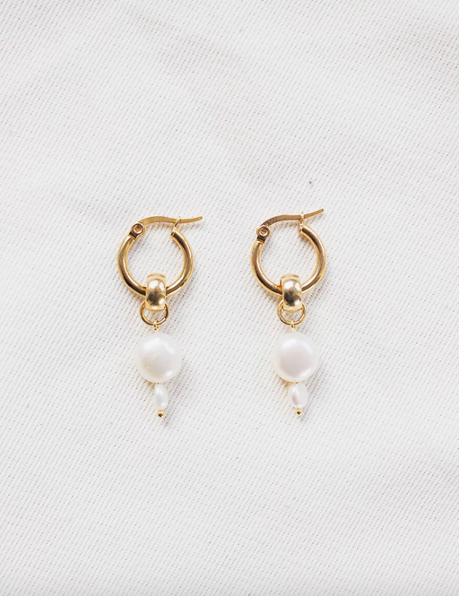 Pearl Drop Hoops