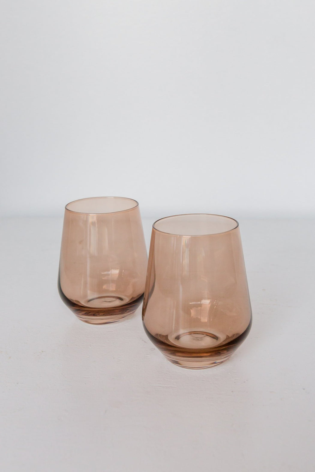 Stemless Wine Glasses in Amber Smoke