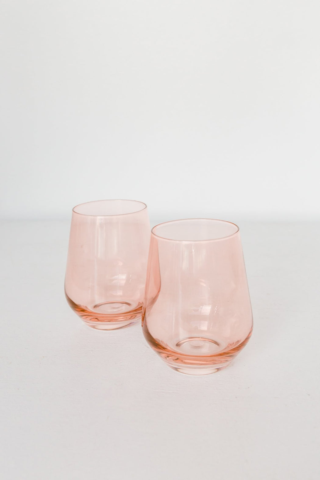 Stemless Wine Glasses in Blush Pink
