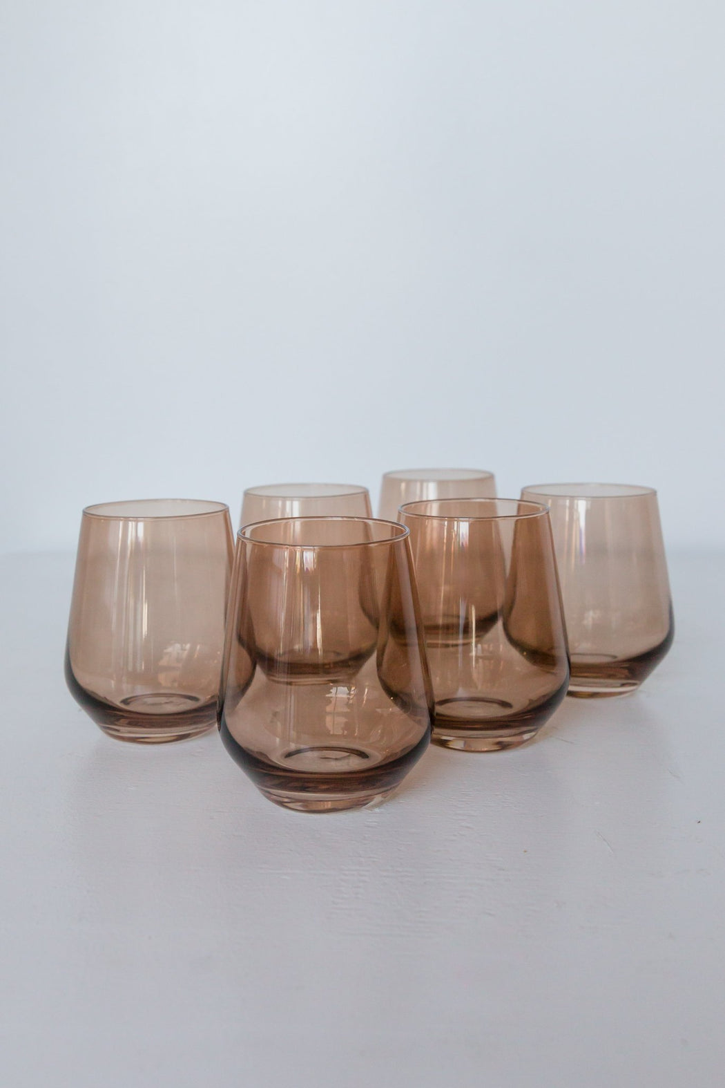 Stemless Wine Glasses in Amber Smoke