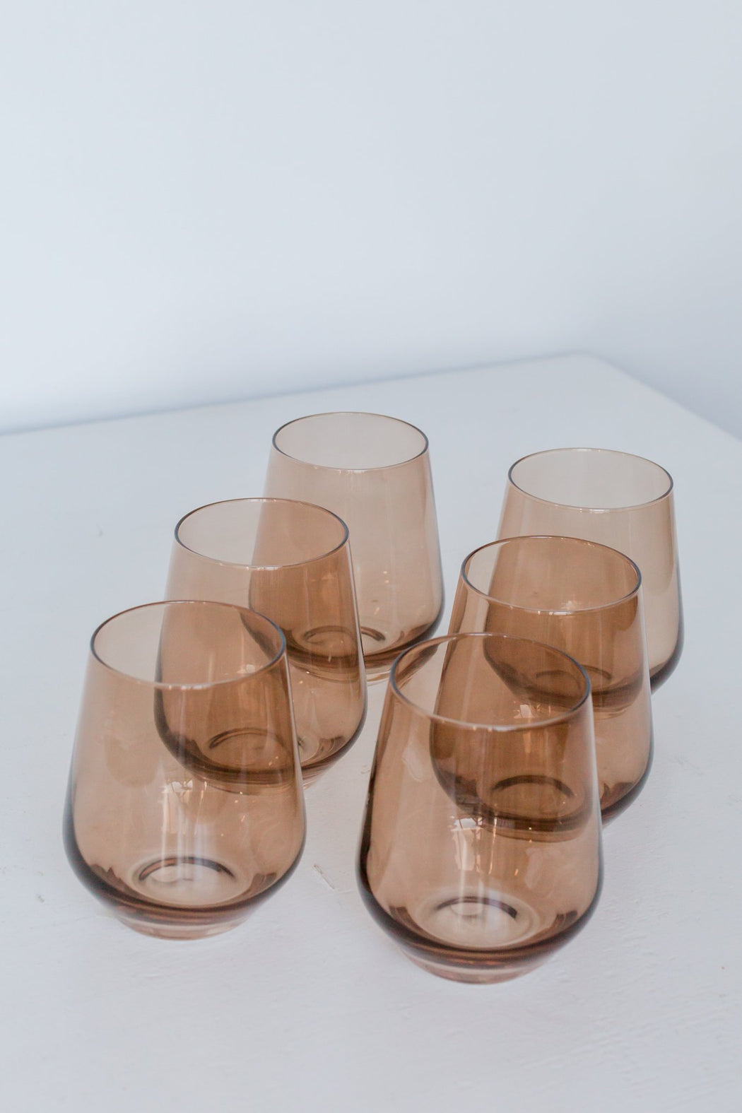 Stemless Wine Glasses in Amber Smoke