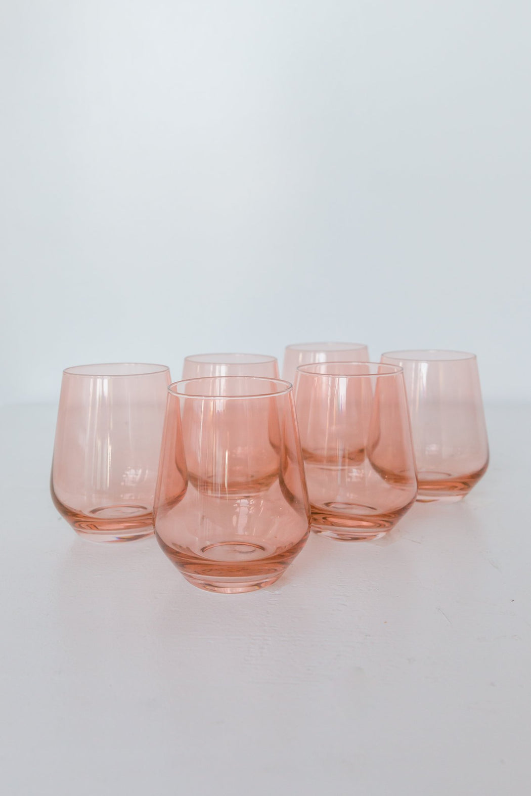 Stemless Wine Glasses in Blush Pink