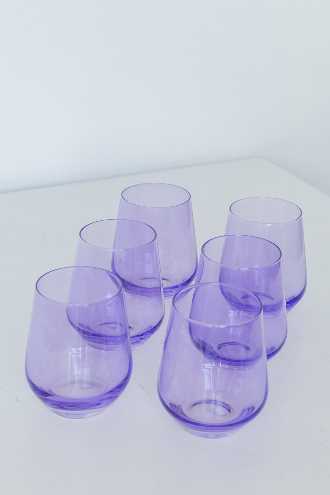 Stemless Wine Glasses in Lavender