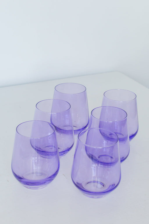 Stemless Wine Glasses in Lavender
