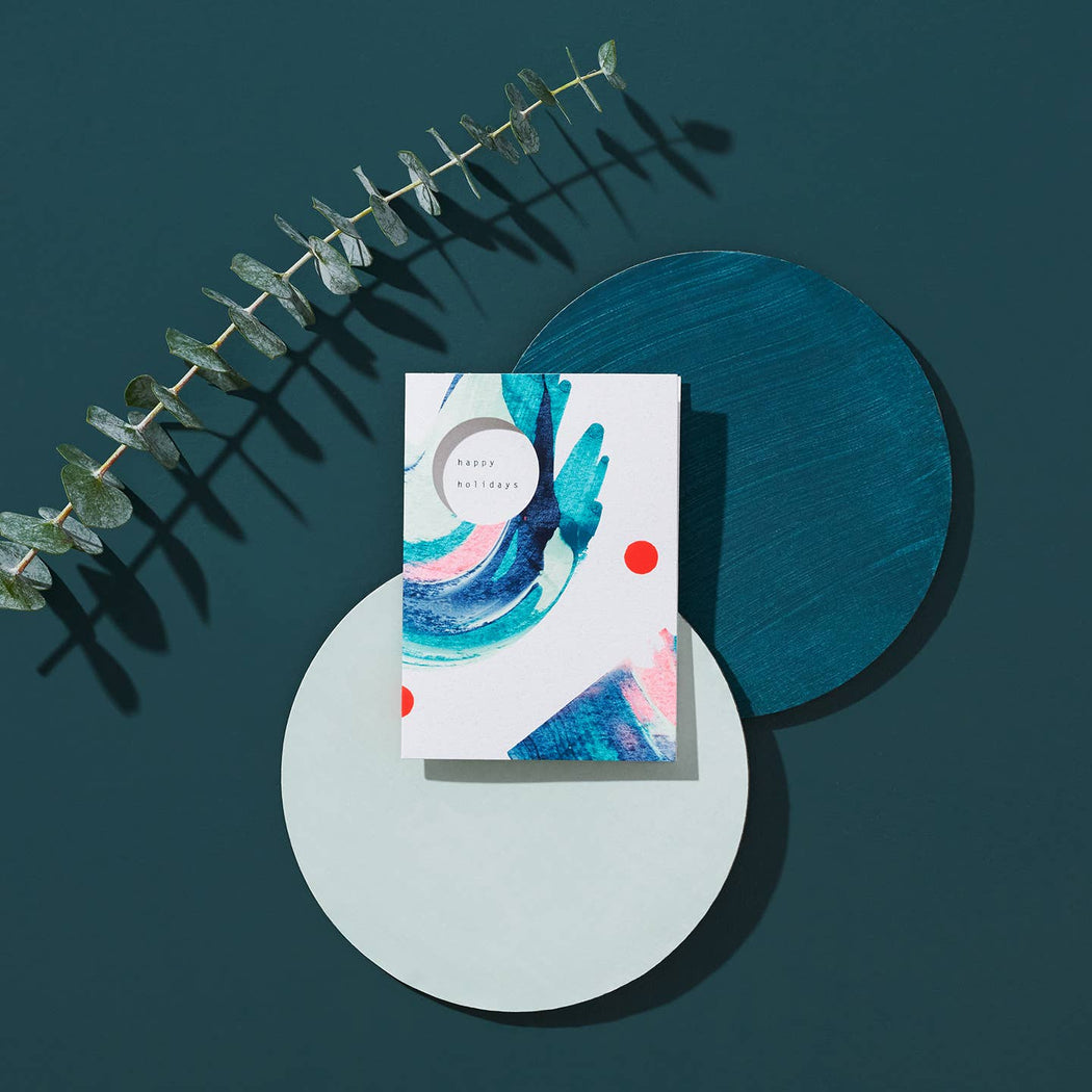 Happy Holidays Card Set in Swirl