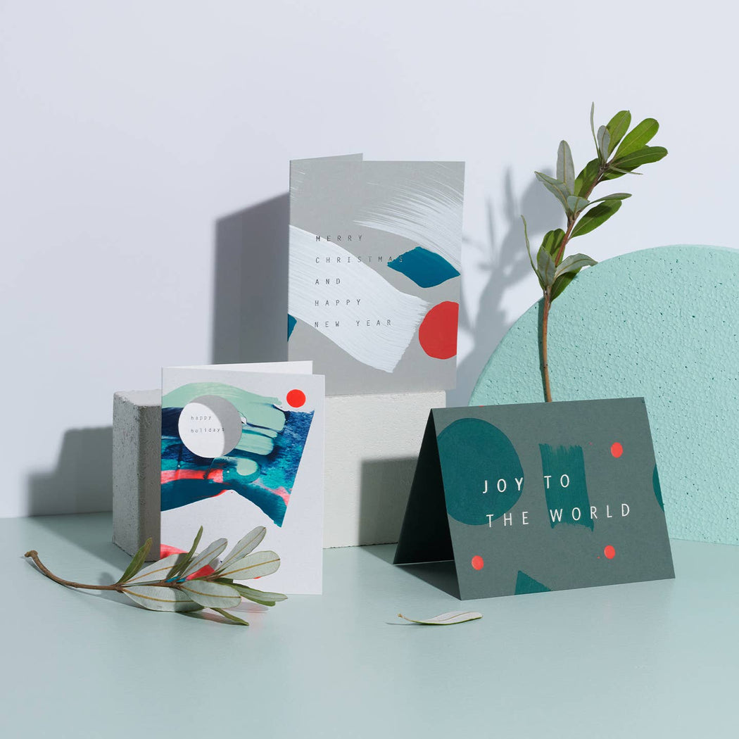 Happy Holidays Card Set in Swirl