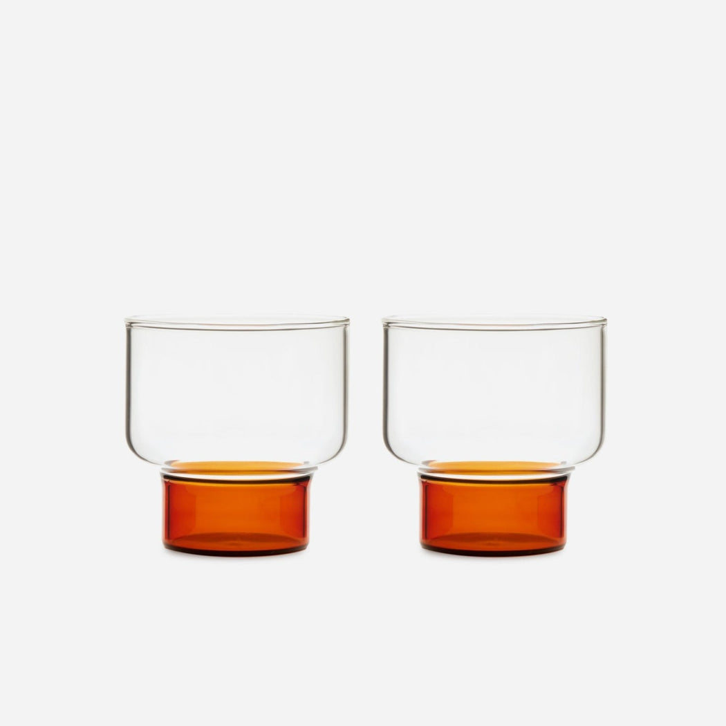 Aita Short Handblown Glass Set - Amber