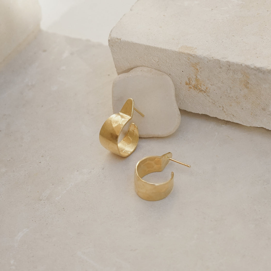 Boulder Hoops in Gold