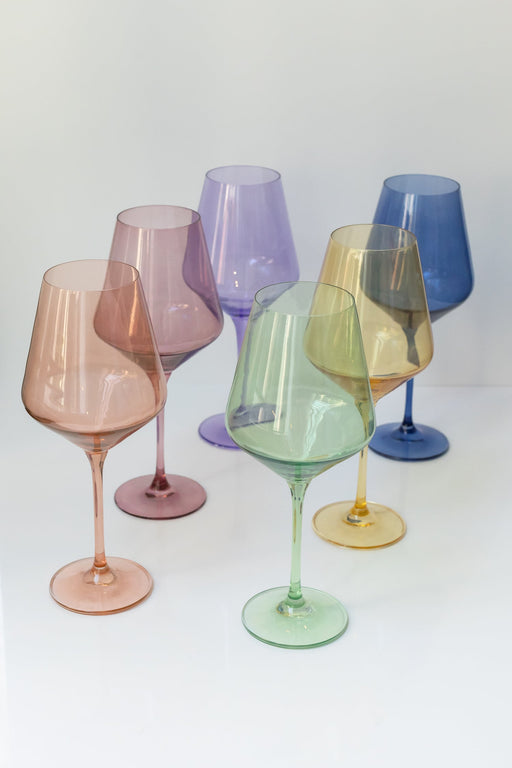 Estelle Colored Glass Champagne Flute Set