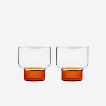 Aita Short Handblown Glass Set - Amber